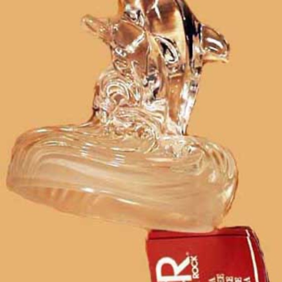 CRYSTAL DOLPHIN FIGURINE, MOTHER & BABY ON A WAVE, TAG ON, 7 in. HIGH x 5in. WID - Picture 1 of 1